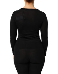 Dolce & Gabbana Black Virgin Wool Buttoned Cardigan Sweater