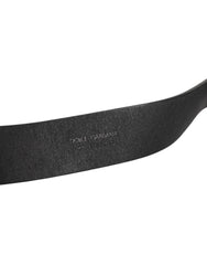 Dolce & Gabbana Black Leather Metal Buckle Classic Men Belt