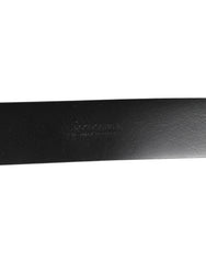 Dolce & Gabbana Black Leather Side Rings Brass Buckle Belt