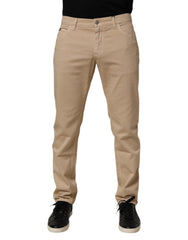 Dolce & Gabbana Beige Cotton Skinny Regular Men Denim Jeans