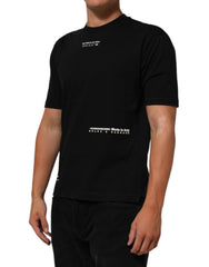 Dolce & Gabbana Black Statement Cotton Men Crew Neck T-shirt