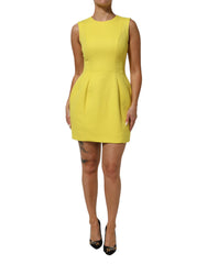 Dolce & Gabbana Yellow A-line Sheath Sleeveless Mini Dress