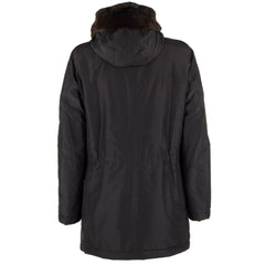 Dolce & Gabbana Black Silk Men Parka