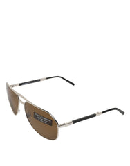 Dolce & Gabbana DG2106K Silver Frame Aviator Shades Eyewear Sunglasses