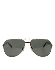 Dolce & Gabbana DG2106K Black Gold Plated Polarized MetalFrame Sunglasses