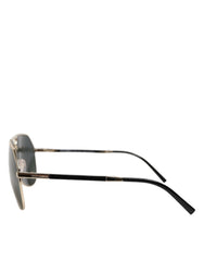 Dolce & Gabbana DG2106K Black Gold Plated Polarized MetalFrame Sunglasses