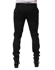 Dolce & Gabbana Black Cotton Formal Dress Men Trouser Pants