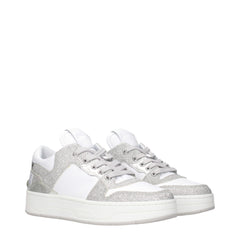 Jimmy Choo White Leather Low Top Sneakers