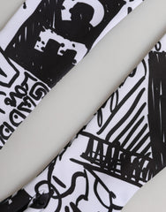 Dolce & Gabbana Gloves Black White DG Logo Elbow Length Mitten
