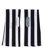 Dolce & Gabbana Black White Nylon Fingerless Wrist Length Gloves