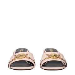 Versace Pink Leather Platform Sandals