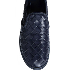 Bottega Veneta Blue Calfskin Low Top Sneakers