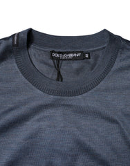 Dolce & Gabbana Blue Silk Crew Neck Short Sleeves Men T-shirt