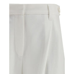 Brunello Cucinelli White Cotton Dress Pants