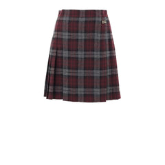 Dolce & Gabbana Bordeaux Wool Mini Skirt