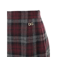 Dolce & Gabbana Bordeaux Wool Mini Skirt