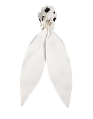 Dolce & Gabbana Scrunchie White Cotton Polka Dot Scarf Tie Accessory Hair