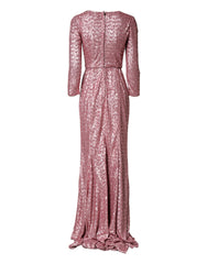 Dolce & Gabbana Pink Sequinned Mermaid Long Gown Dress