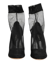 Dolce & Gabbana Black Nylon Stretch Mesh Sock Boots  Shoes