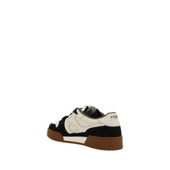 Fendi Black Calf Leather Bos Taurus Chunky Sneakers