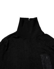 Dolce & Gabbana Black Viscose Turtle Neck Pullover Top