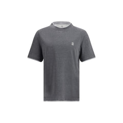 Brunello Cucinelli Gray Cotton T-Shirt