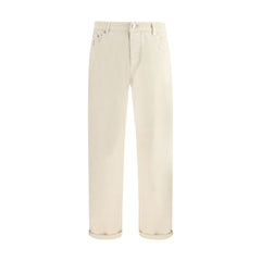 Brunello Cucinelli White Cotton Jeans Denim