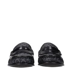 Dolce & Gabbana Black Fabric Slip-On Loafers
