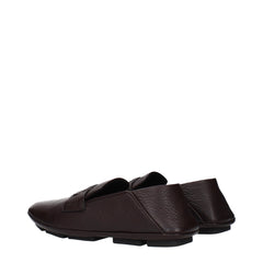 Dolce & Gabbana Brown Leather Slip-On Loafers