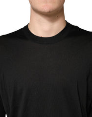 Dolce & Gabbana Black Silk Men Crew Neck Pullover Sweater