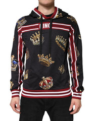 Dolce & Gabbana Black King Crown Hooded Sweatshirt Sweater