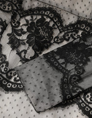 Dolce & Gabbana Black White Lace Silk Blend MaxiSheath Dress