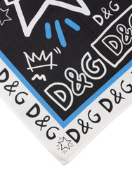 Dolce & Gabbana Multicolor Graphic Cotton Square Foulard  Scarf