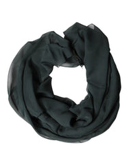 Dolce & Gabbana Dark Green Silk Neck Wrap Foulard  Scarf