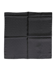 Dolce & Gabbana Black Polka Dot Silk Square Foulard Scarf