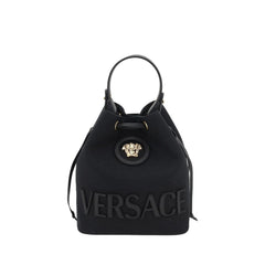 Versace Black Fabric Backet Bag