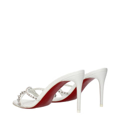 Christian Louboutin White Leather Stiletto Heel Sandals