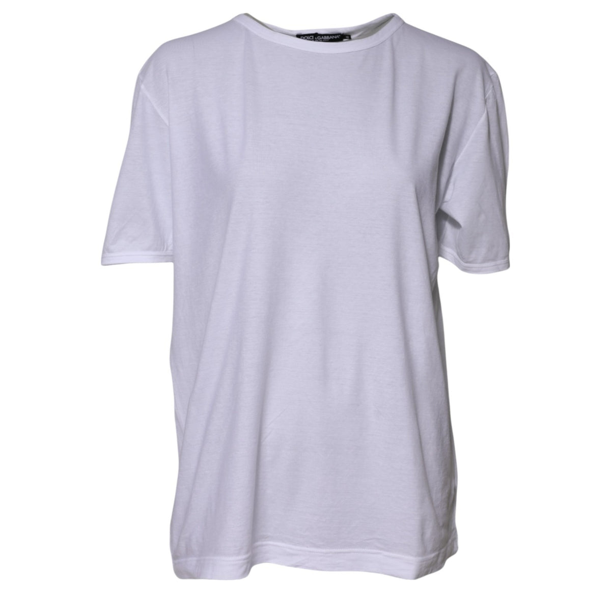 Dolce & Gabbana White Cotton Crew Neck Short Sleeves T-shirt