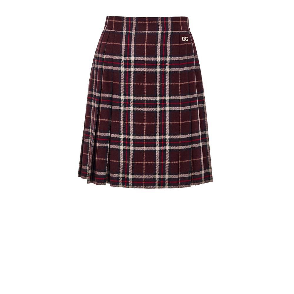 Dolce & Gabbana Bordeaux Wool Mini Skirt