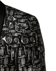 Dolce & Gabbana Black Jazz Club Silk Single Breasted Blazer