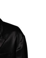 Dolce & Gabbana Black Silk Double Breasted 2 Button Blazer