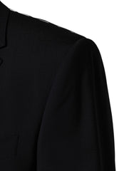 Dolce & Gabbana Dark Blue Wool Single Breasted 2 Button Blazer