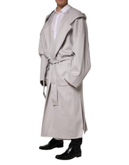 Dolce & Gabbana Off White Belted Long Trench Coat Men Jacket
