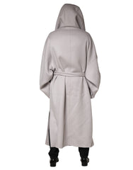 Dolce & Gabbana Off White Belted Long Trench Coat Men Jacket